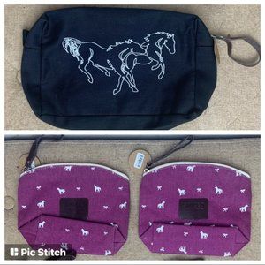 Spiced Equestrian Cloth/Canvas Make-up Cosmetic Bags